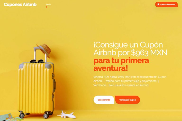 Diseño de Landing Pages, Agencia Marketing Digital, Cupón Airbnb
