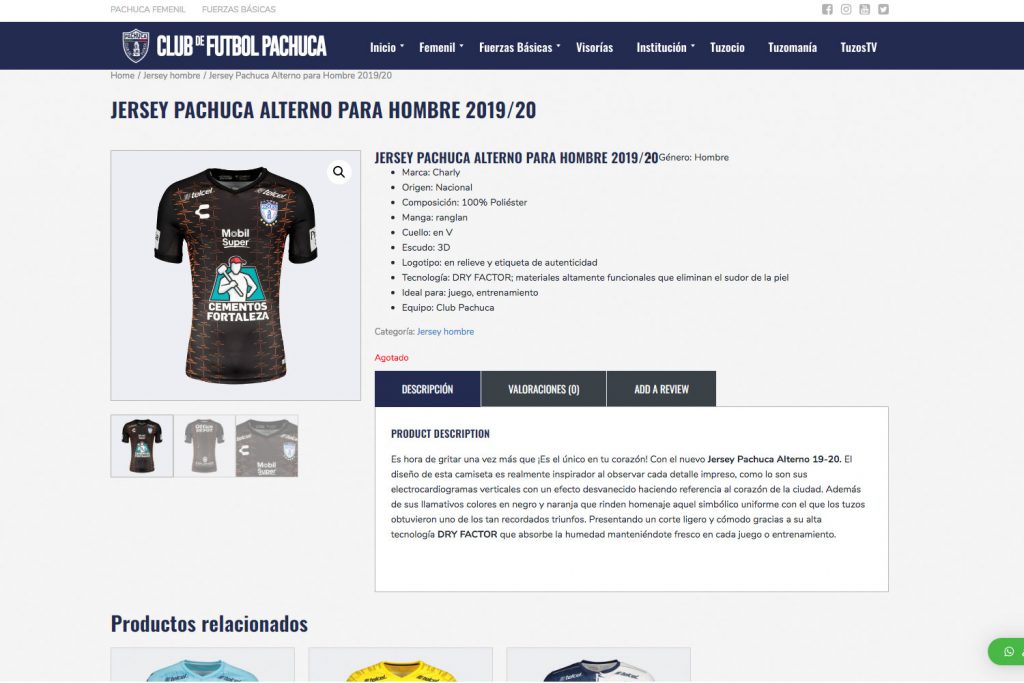 Sitio-web-Club-Pachuca-Productos-Oficiales